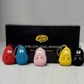 Mini Barbapapa knuffels -  figuurtjes - met oa Barbabientje en Barbabob - 5 cm