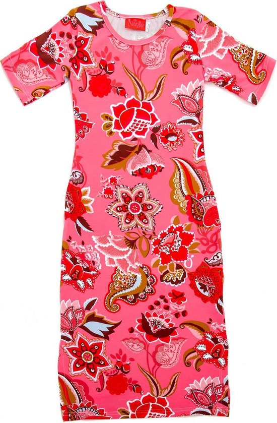 Egypte composiet Herkenning Ninie Maxi jurk roze bloem-122-128 | bol.com