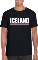 Zwart IJsland supporter t-shirt voor heren XL