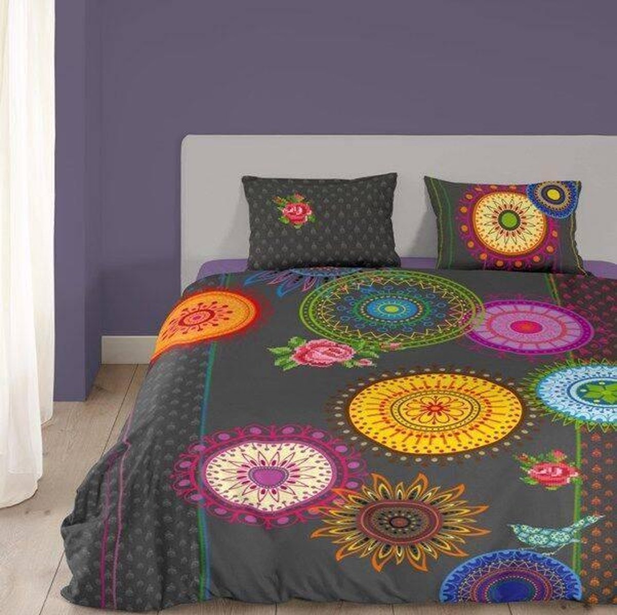 HIP Granada dekbedovertrek Grey 2persoons (200x200/220