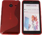 Microsoft Lumia 640 XL S Line Gel Silicone Case Hoesje Transparant Rood Red