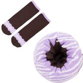 donut sokken | sokken in de vorm van een Donut | Lavendel glazuur met witte swirl