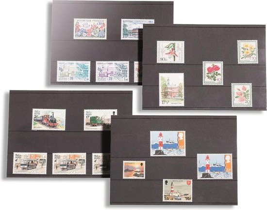 Thumbnail van een extra afbeelding van het spel 100 Leuchtturm Kartonnen stokkaartjes met 3 stroken voor Postzegels