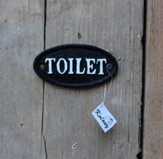 Bewusteloos toewijding onduidelijk Kolony deurbord Toilet smal ovaal zwart-wit | bol.com