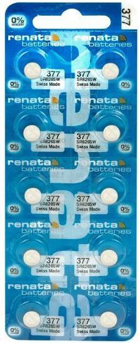 10 Stuks Renata 377 / 376 / SR 626 SW / G4 1.55V Alkaline horloge knoopcel batterij