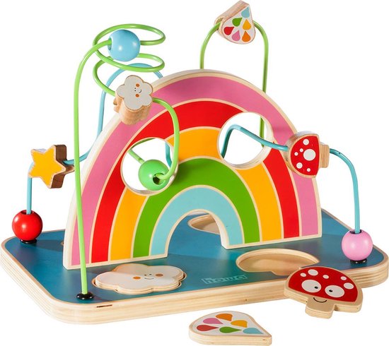 howa Houten Kralenspiraal Speelgoed met Puzzel "my rainbow" 6006 | bol.com