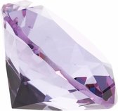 Lila paarse nep diamant 4 cm van glas