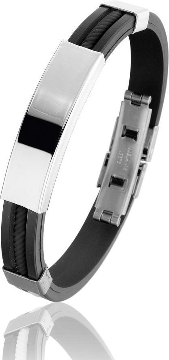 Montebello Armband Runcaria - 316L Staal - Siliconen- 10mm - 20cm
