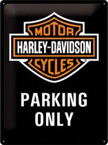 Metalen Reclamebord Harley-Davidson Parking Only 30 x 40 cm