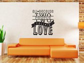 Muursticker - Fell In Love - 58x61 - Zwart