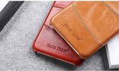 FIERRE SHANN Lederen Backcase voor iPhone 7/8/SE 2020 4.7 Inch - Rood