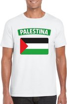 T-shirt met Palestijnse vlag wit heren XL