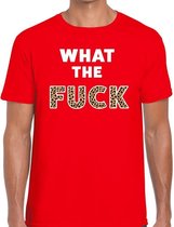 What the Fuck tijgerprint heren shirt rood - Heren feest t-shirts M