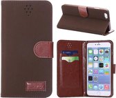 PU Leren Retro Wallet iPhone 6(s) plus - Coffee Bruin