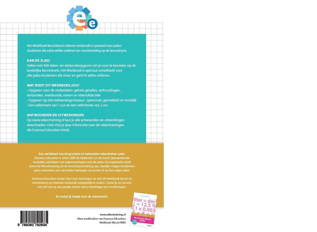 Werkboek kennisbasis rekenen-wiskunde, Erasmus Education