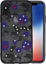 Diamant Lotus Hoesjes Cases voor iPhone X Paars