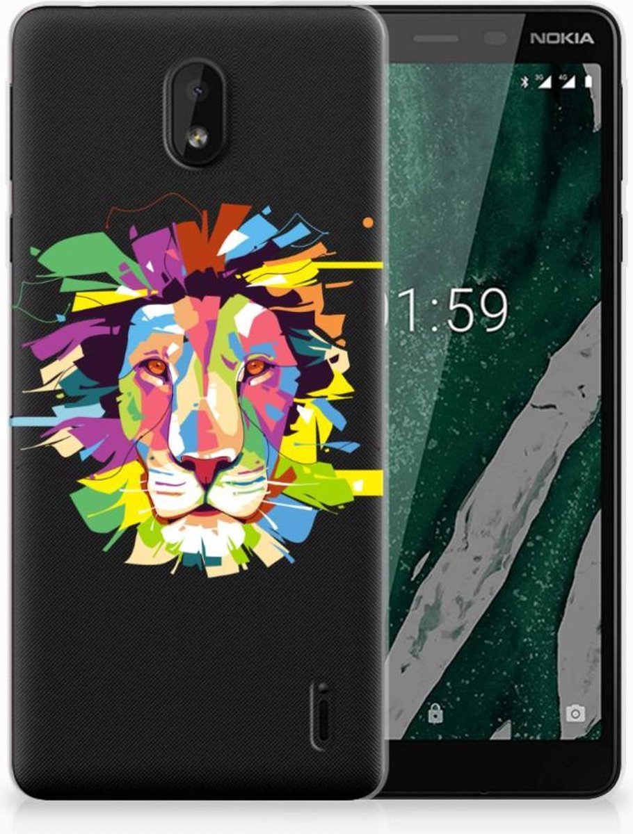Nokia 1 Plus Telefoonhoesje met Naam Lion Color