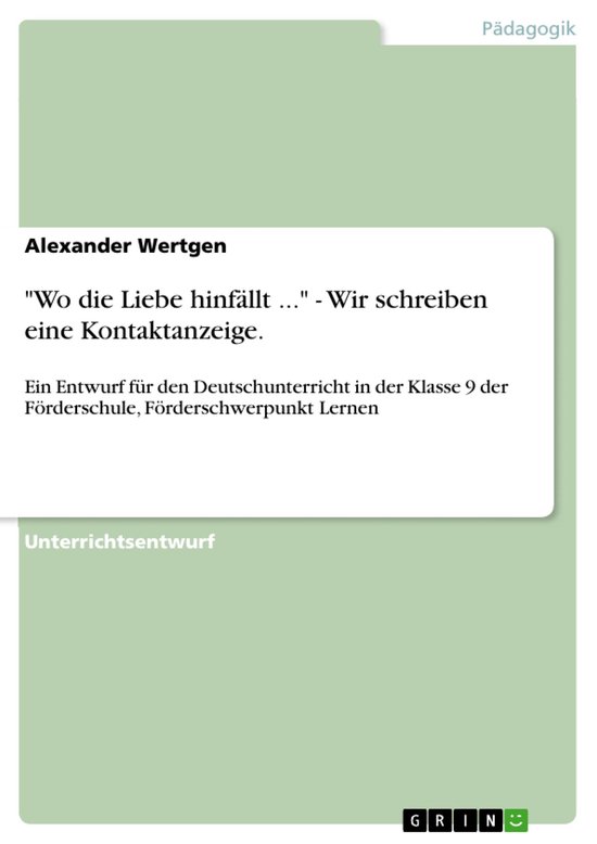 "Wo die Liebe hinfällt ..." - Wir schreiben eine Kontaktanz ... - cover