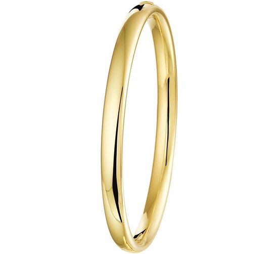 The Jewelry Collection Bangle Scharnier Massief Bolle Buis 6 X 61 mm - Verguld