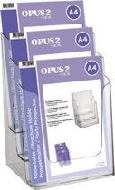 Folderbakje OPUS 2 3xA4- Glasheldere presentatie van folders, catalogi en prijskaarten - Stevig en glashelder hoogwaardig kunststof - Formaat A4