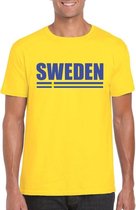 Geel Zweden supporter t-shirt voor heren 2XL