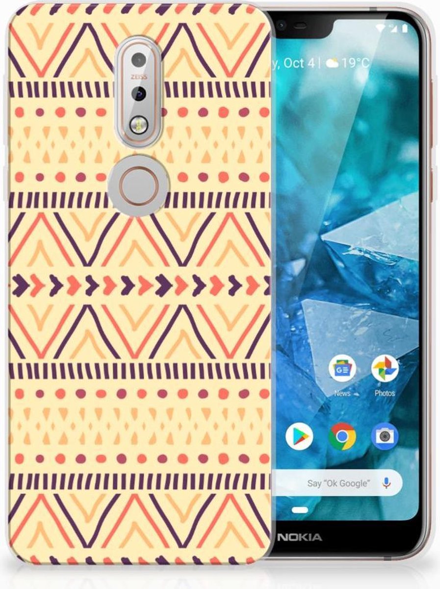 TPU Hoesje voor Nokia 7.1 TPU bumper Aztec Yellow