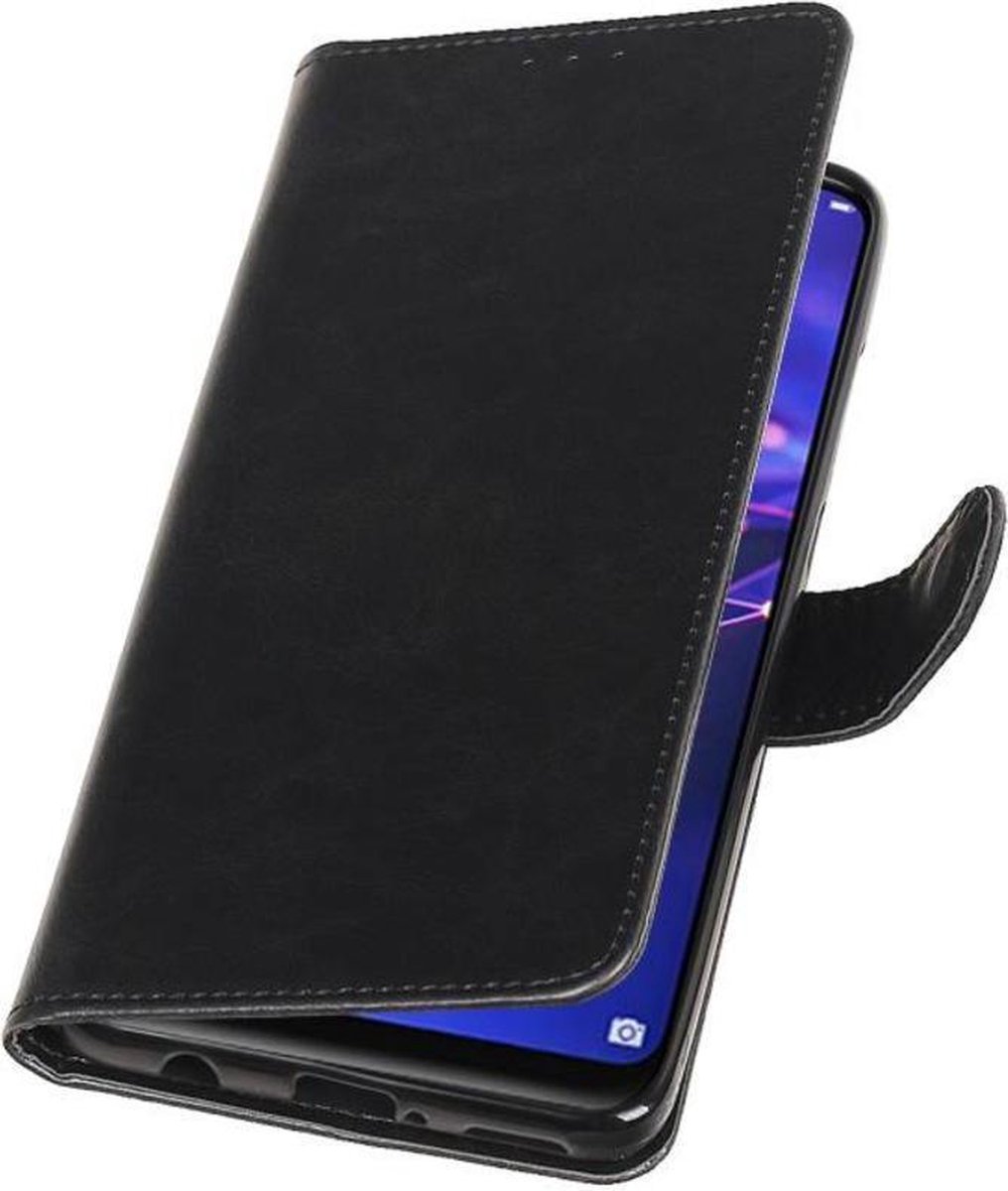 Zwart Pull-Up Booktype Hoesje voor Huawei Mate 20 Lite