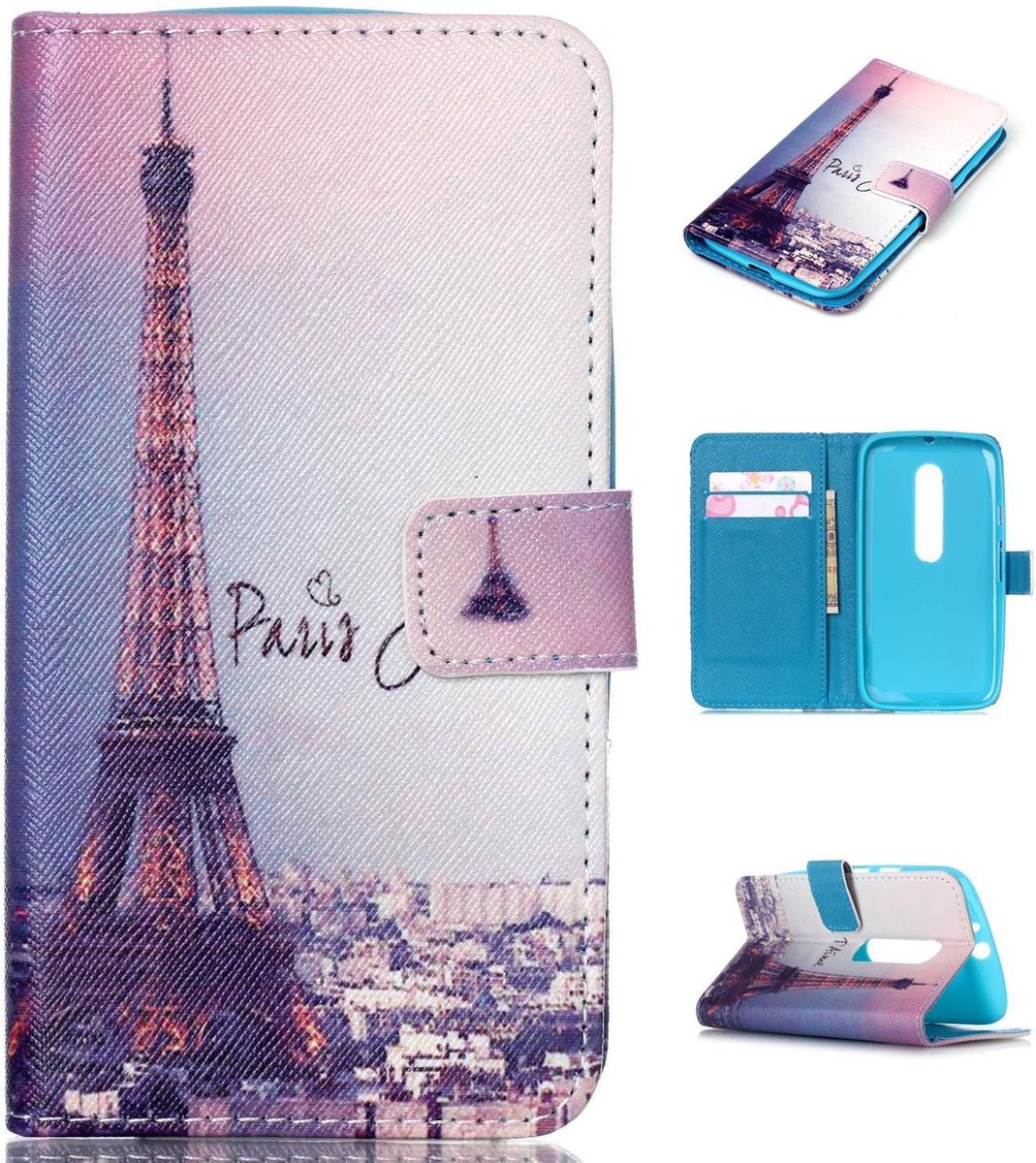 iCarer Eiffel tower wallet case hoesje Geschikt voor: Motorola X play