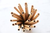 Happy Straw - Organische Bamboe Rietjes / Duurzame Rietjes x 4 met schoonmaak borsteltje