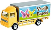 Leuk kado met naam model vrachtwagen kunststof-geel