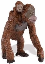 Plastic speelgoed figuur Orang Oetan aap met baby 9 cm
