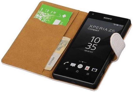 Étui Sony Xperia Z5 Compact Crocodile Bookstyle Wit