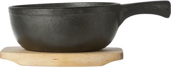 PLAT EN FONTE GRATINÉ D13,5 BOIS PLANCHE ÉMAIL BLACK 500ML