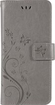 Bloemen Book Case - Samsung Galaxy S10 Hoesje - Grijs