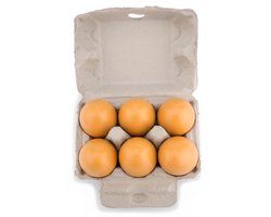foto van New Classic Toys® Houten Eieren in Doosje - 6 Speelgoed Eieren - Speelgoedeten - Educatief Keukenspeelgoed - Vanaf 24 Maanden