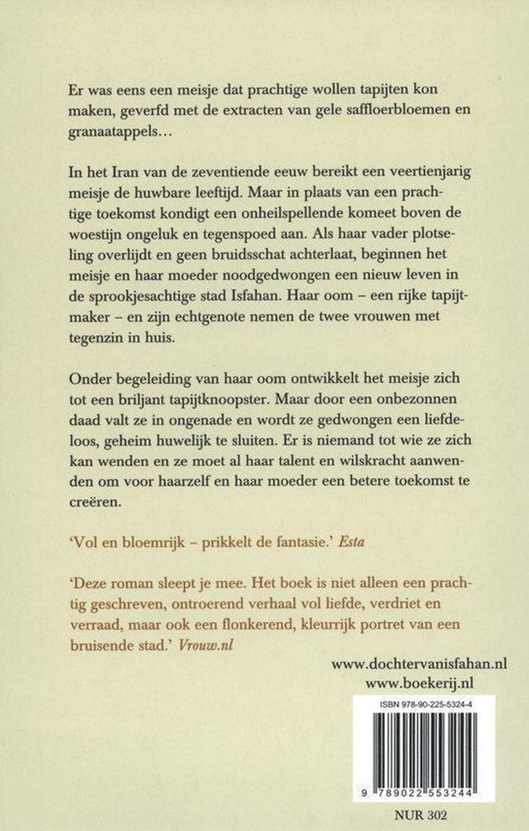 Dochter van Isfahan - back cover