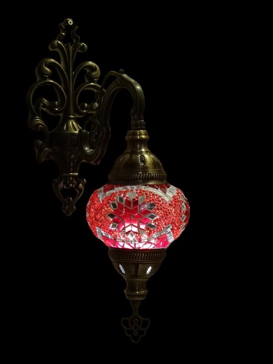 Oosterse mozaïek wandlamp (Turkse lamp) ø 13 cm rood | bol.com