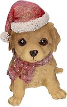 Labrador beeldje met kerstmuts