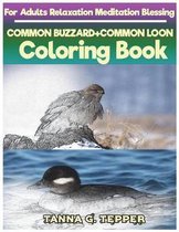 COMMON BUZZARD+COMMON LOON Coloring book for Adults Relaxation Meditation Bles