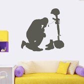 Muursticker - Soldaat - 58x58 - Zwart