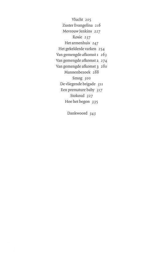 Een pagina uit een boek met een inhoudsopgave.