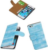 Apple iPhone 5/5s - Booktype Wallet Hoesje Mini Slang Turquoise