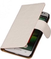 Wit Croco HTC Desire 510 Book/Wallet Case/Cover