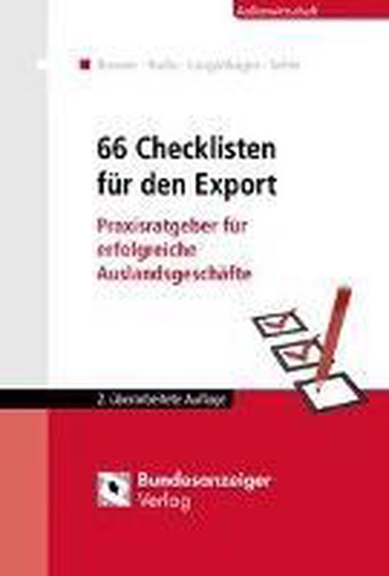 66 Checklisten für den Export, Hatto Brenner | 9783846207512 | Boeken ...