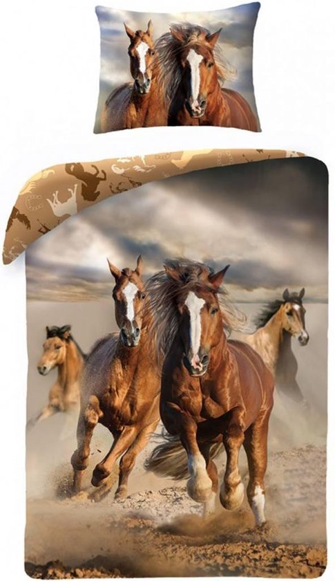 Animal Pictures Dekbedovertrek Paarden - Eenpersoons - 140 x 200 cm -  Katoen | bol.com