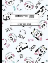 Composition Book Cute Panda Wide Ruled