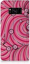 Smartcover Geschikt voor Samsung S8 Swirl Pink