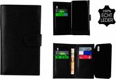 Samsung Galaxy S9 Plus hoesje - Bookcase - Portemonnee Hoes Echt leer Wallet case Zwart