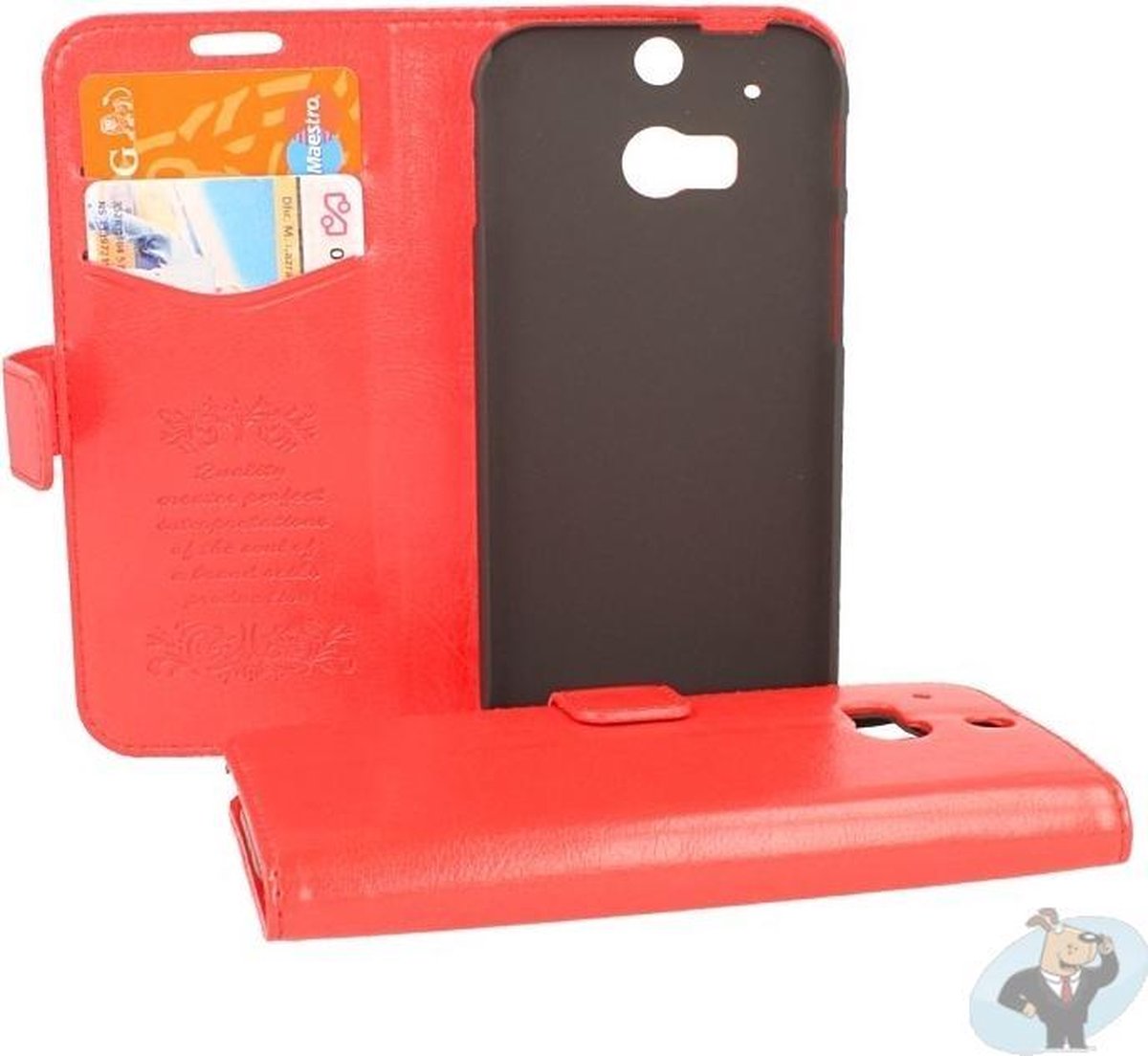 HTC One M8 Portemonnee Hoesje - Classic Style Rood