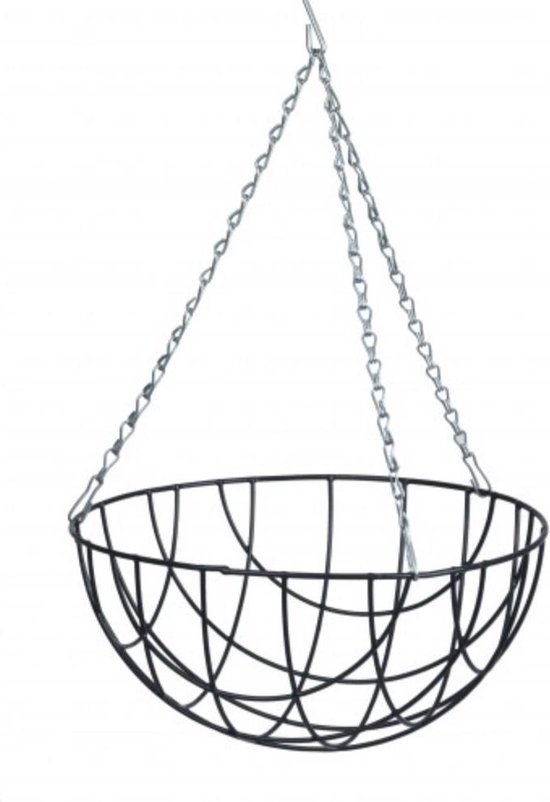 Nature - Gegalvaniseerde hangingbasket - Grijs - Incl. ketting - Ø 35 cm ↨ 17 cm